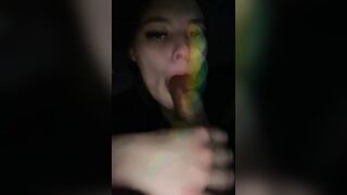 White girl gives bbc sloppy head