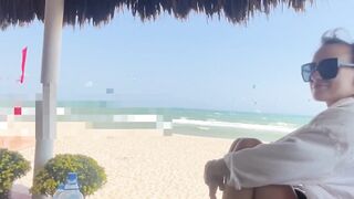 Me- Teen Girl From the Beach Makes a Food Fetish Right on Dick and Sucks with Moans, Blowjob POV