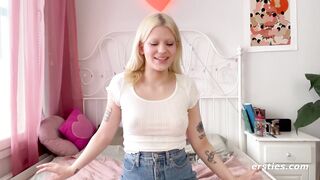 Ersties - Cute Blonde Lizzy Grabs A Dildo & Starts Masturbating