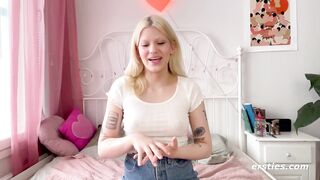 Ersties - Cute Blonde Lizzy Grabs A Dildo & Starts Masturbating