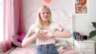 Ersties - Cute Blonde Lizzy Grabs A Dildo & Starts Masturbating