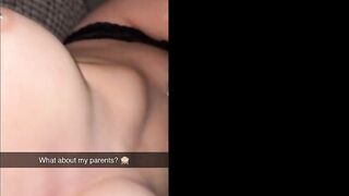 CAUGHT! Cheerleader fucks on the parents' balcony SNAPCHAT