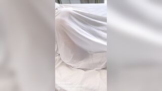 Passionate rough hot sex under the sheets from a real couple