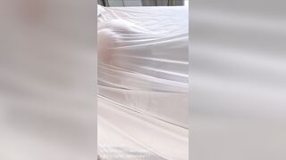 Passionate rough hot sex under the sheets from a real couple