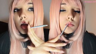 Cute Egirl Smoking slim cigarette (ask me for full vid)