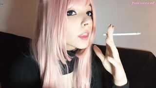 Cute Egirl Smoking slim cigarette (ask me for full vid)