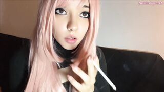 Cute Egirl Smoking slim cigarette (ask me for full vid)