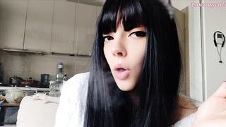 Goth Babe Smoking in bathrobe (ask me for full vid)