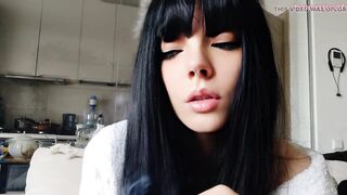 Goth Babe Smoking in bathrobe (ask me for full vid)