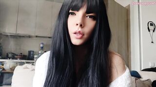 Goth Babe Smoking in bathrobe (ask me for full vid)