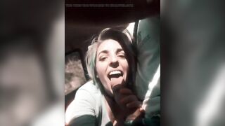 I suck horny cock in the car