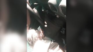 I suck horny cock in the car