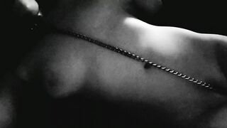 Masturbating with a dog chain