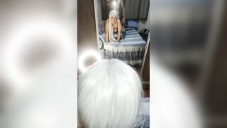 The blonde little was on all fours and opened ass up to take dick in her pussy