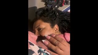 Outside POV blowjob from a hot ebony woman