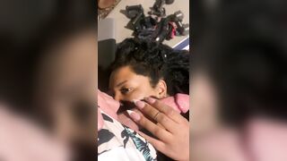 Outside POV blowjob from a hot ebony woman